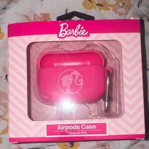 Barbie Hot Pink Silicone AirPods Pro Case with Carabiner
